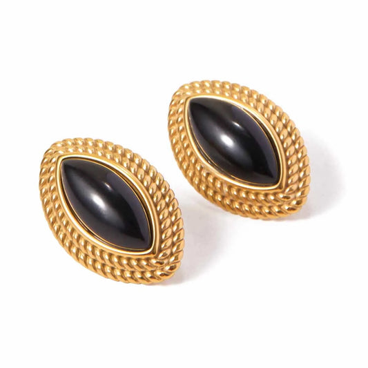 BlackOval  Earring