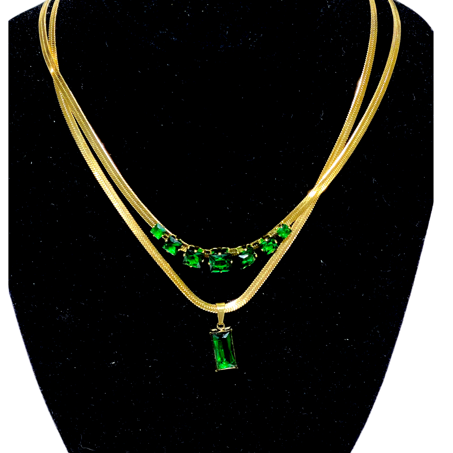 VINCE Herringbone Icy Necklace - Green