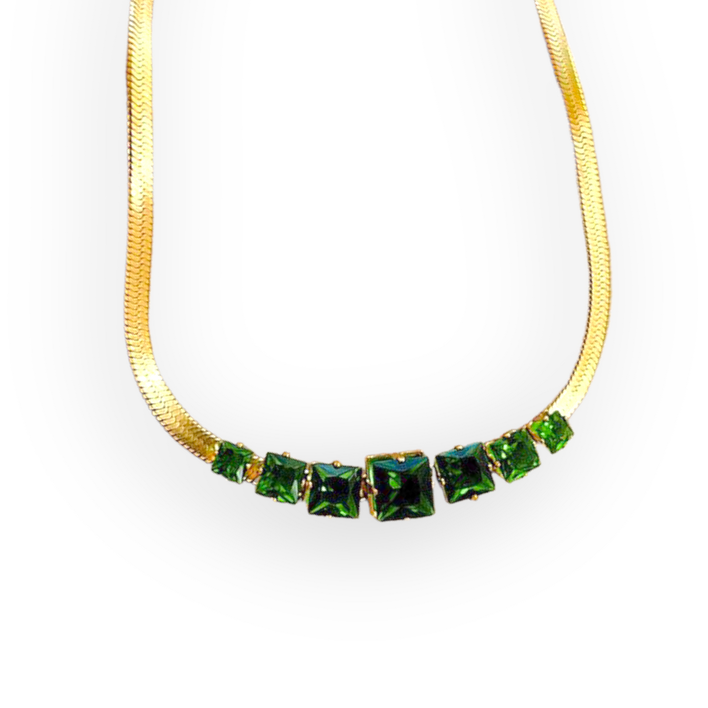 VINCE Herringbone Icy Necklace - Green
