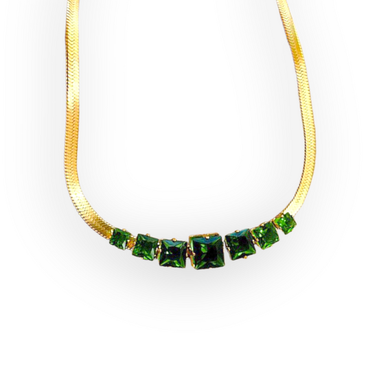VINCE Herringbone Icy Necklace - Green