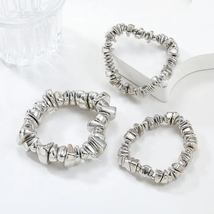 Baroque Silver Bracelet set