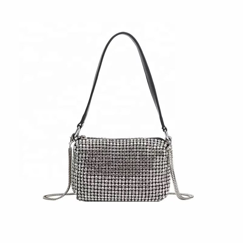 BERTI Handle Rhinestone Bag